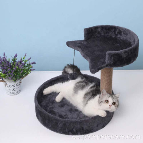 Torre para gatos con plataforma relax de árbol pequeño negro